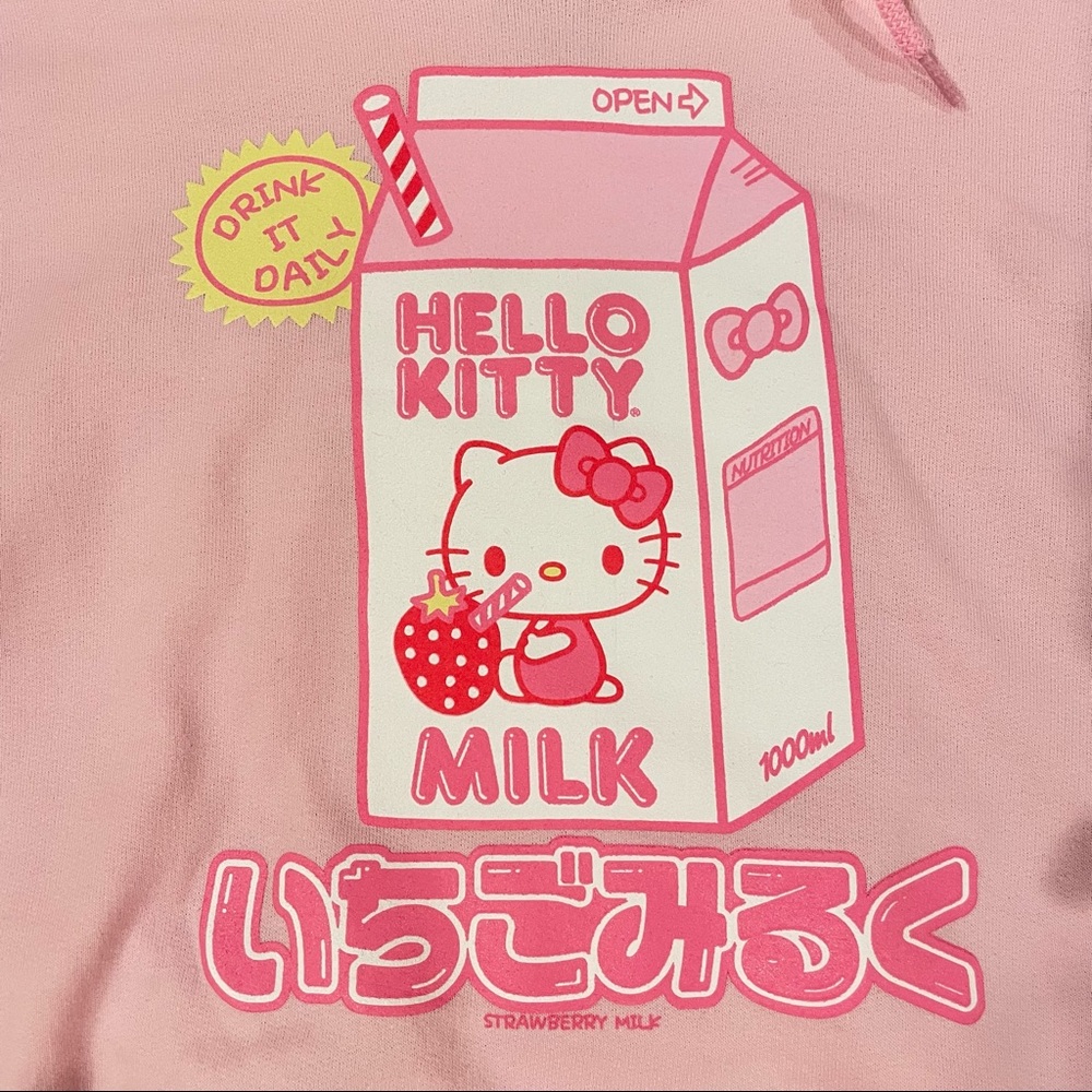 Hello Kitty Strawberry Milk Hoodie - Picture 2 of 6